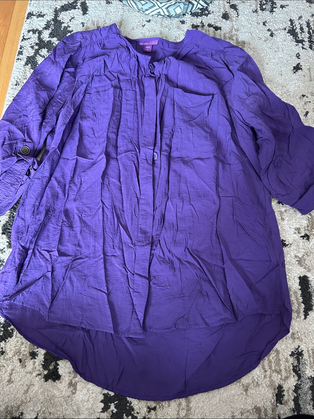 Beverly Drive Purple Gathered Neck Blouse